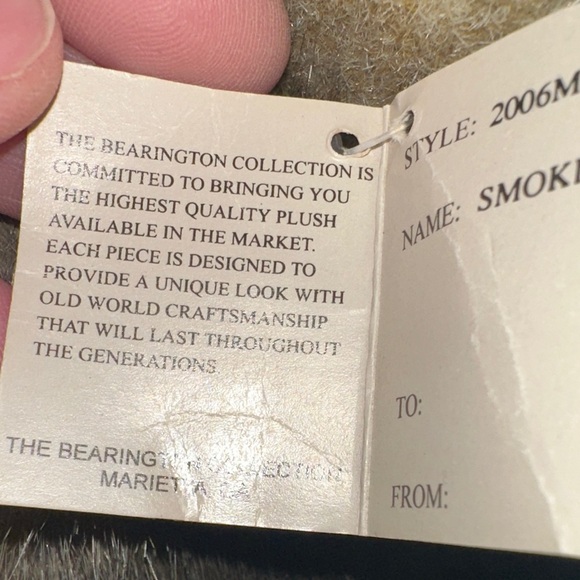 Vintage Bearington Bears Smokey 2006M Brown Bear Realistic Poseable NWT - Picture 7 of 16